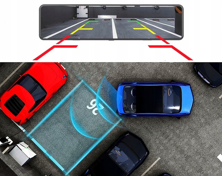 REJESTRATOR LUSTERKO 10,88 KAMERA COFANIA ANDROID CARPLAY 2K QHD KARTA 64GB