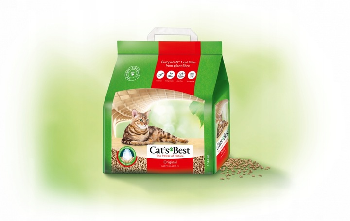 Cat's Best Original Żwirek dla kota zbrylający drewniany 20l Ekologiczny