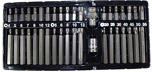 ZESTAW BITÓW KLUCZY IMBUS SPLINE TORX 40 el BITY
