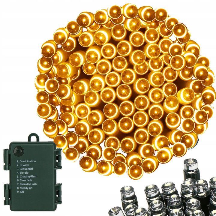 LAMPKI CHOINKOWE 100LED ZEWNĘTRZNE WEWNĘTRZNE 10m BIAŁE CIEPŁE ŚWIĄTECZNE