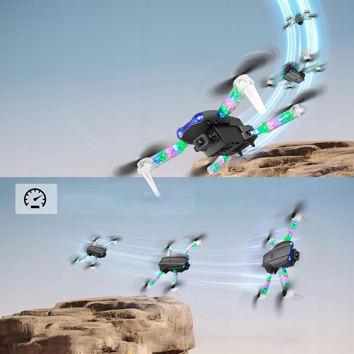 DRON Z PODWÓJNE KAMERY E99D DLA DZIECI TRANSMISJA WIFI +2 BATERIE ZESTAW