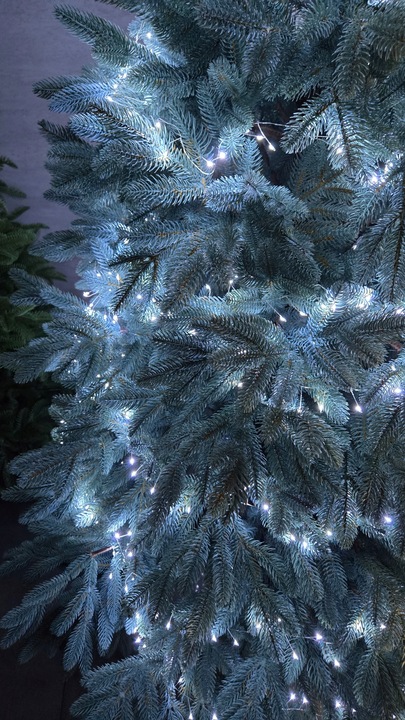 Ekskluzywna Sztuczna Choinka 100% PE 3D ŚWIERK SILVER sky 180 cm LUX