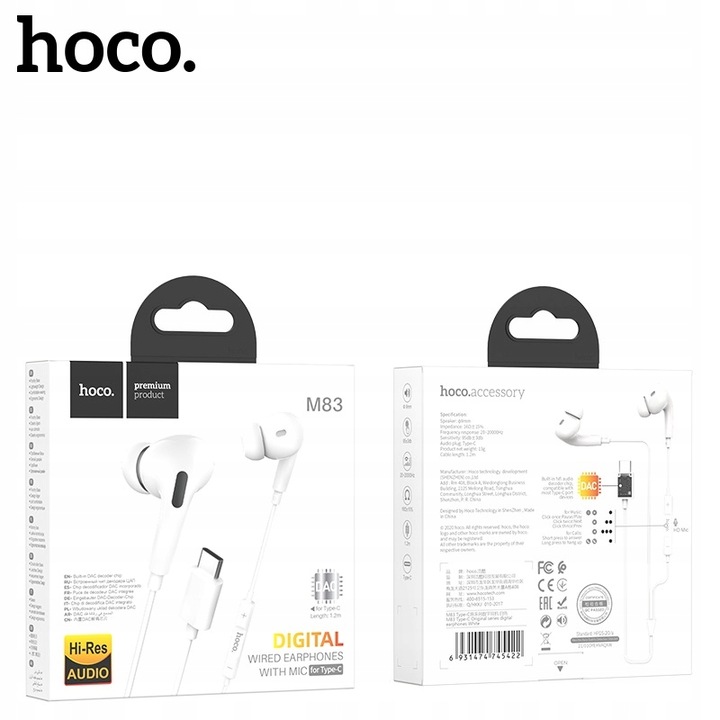 SŁUCHAWKI TYP TYPU C USB-C do Samsung S20 S21 S22 S23 S24 FE Plus Ultra 5G