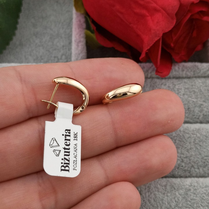 ZŁOTE KOLCZYKI TRADYCYJNE SUBTELNE ANGIELSKIE ELEGANCKIE DLA KOBIETY