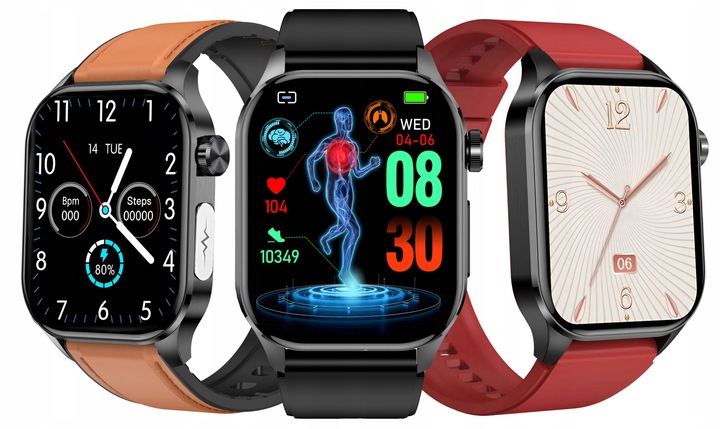 SMARTWATCH MĘSKI Zegarek EKG FUNKCJA POMIARU CUKRU AMOLED CIŚNIENIE ROZMOWY