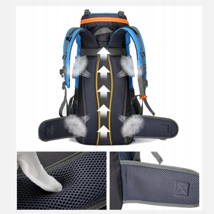 Plecak turystyczny trekkingowy plecak górski 70L Traper 3 BLACK