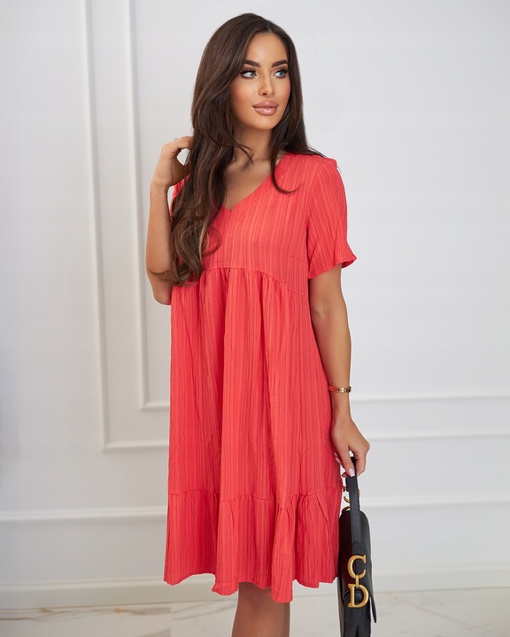 Sukienka damska letnia zwiewna rozkloszowana falbanki midi bawełniana mini