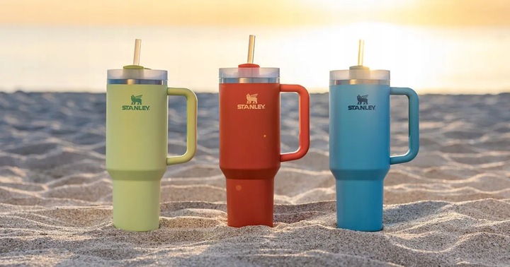 Duży kubek termos Stanley Quencher Flowstate 1180ml pomarańczowy + słomka