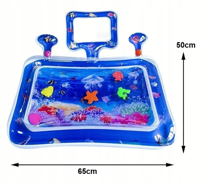 Dmuchana Mata Wodna Sensoryczna Dla Niemowląt Dzwieki Lustro Mata XXL 65cm