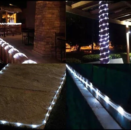 WĄŻ Świetlny 20m LED LAMPKI CHOINKOWE BIAŁY ZIMNY