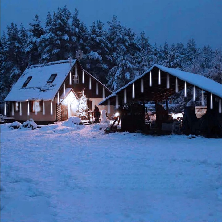 METEORY 50 CM LAMPKI PADAJĄCY ŚNIEG OŚWIETLENIE ŚWIĄTECZNE IP44 SOPLE LED