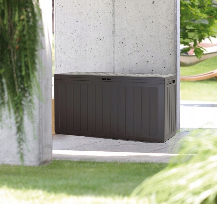 Skrzynia Ogrodowa 280L Brązowa Solidna Pojemna na Taras Balkonowa