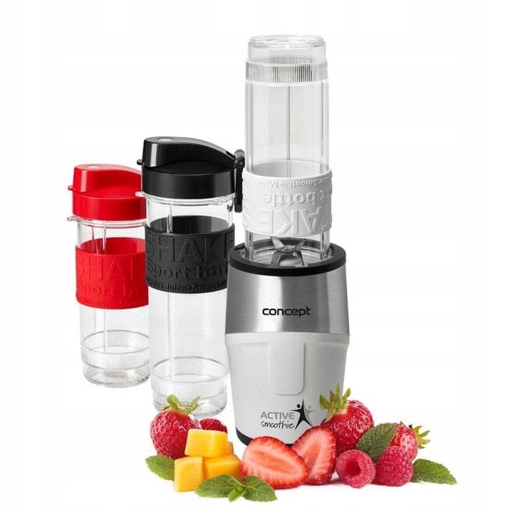Blender kielichowy smoothie blender Concept SM3380 500 W biały + 3 butelki