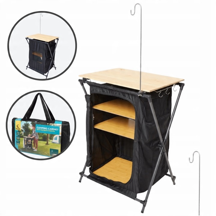 Stół turystyczny Froyak 46 x 60 x 85 cm czarny idealny na biwak