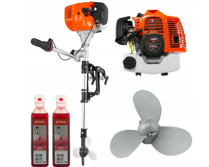 SILNIK ZABURTOWY SPALINOWY DO ŁÓDKI ŁODZI PONTONU MOCNY 5,2 KM + OLEJ