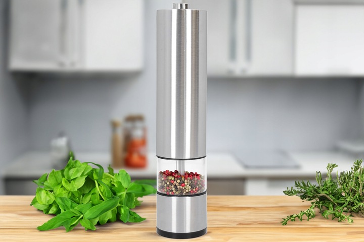 Elektryczny młynek do soli pieprzu stal nierdzewna