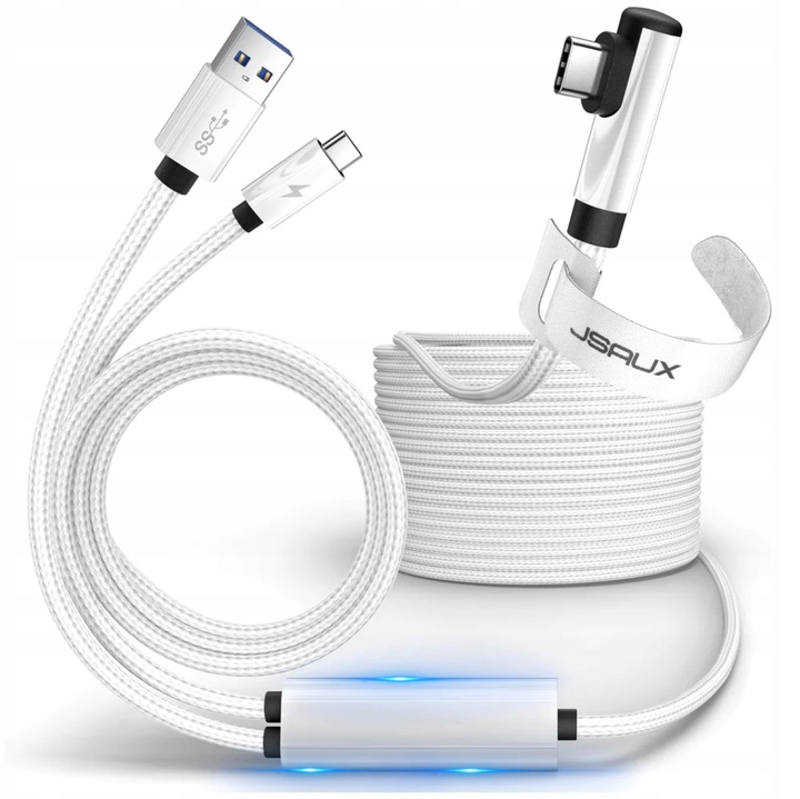 JSAUX CD0044 kabel 5M do Meta Oculus Quest 3 2 1 Pro USB-C kątowy USB-A