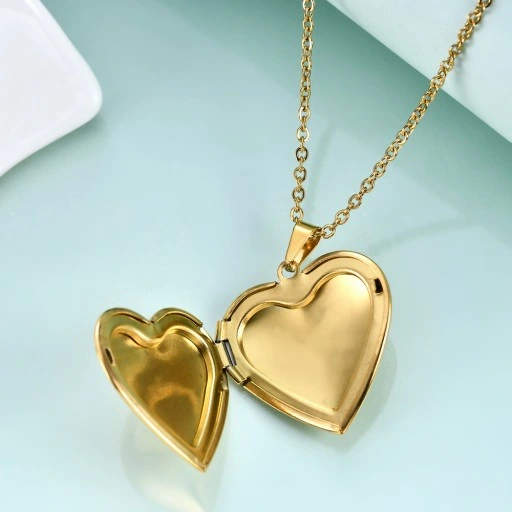 Naszyjnik Otwierane Serce Photo Stal 18 K