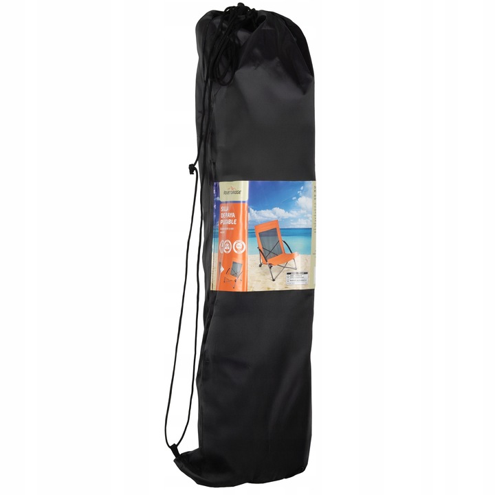 Krzesło turystyczne składane kempingowe z oparciem plażowe z pokrowcem P
