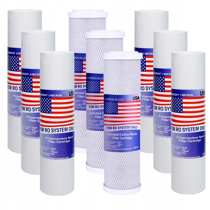 WKŁADY DO FILTRA WODY ODWRÓCONA OSMOZA RO KOMPLET