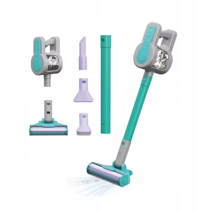 ODKURZACZ PIONOWY ZABAWKA 3 KOŃCÓWKI INTERAKTYWNY DZWIĘK DLA DZIECI RĘCZNY