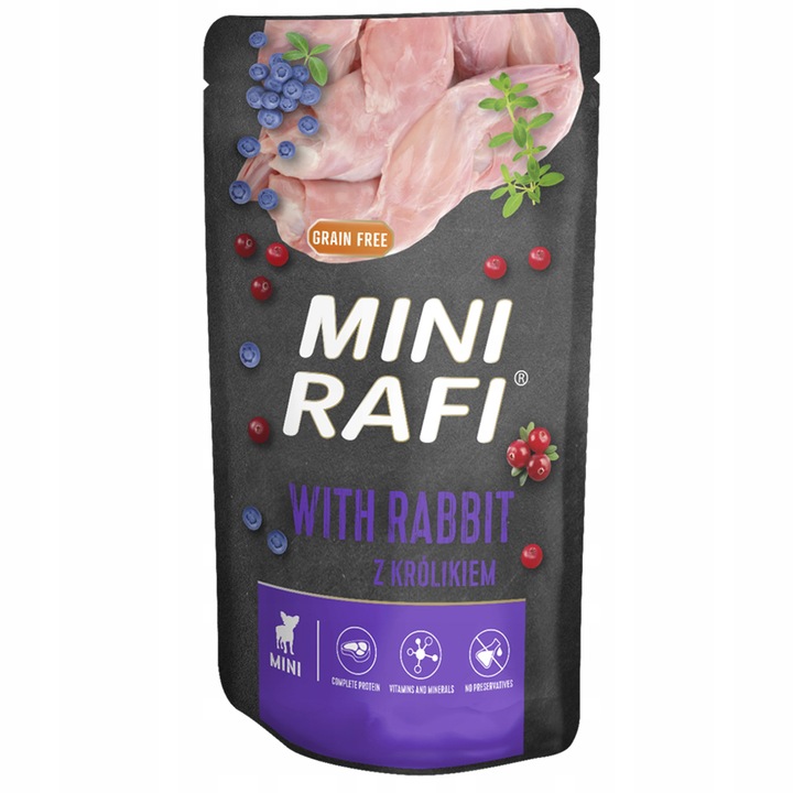 MOKRA KARMA DLA PSA DOLINA NOTECI RAFI MINI MIX SMAKÓW 20X150G MAŁE RASY