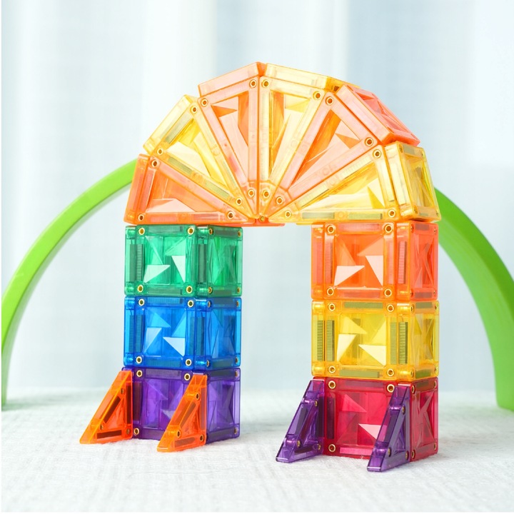 MINI Klocki Magnetyczne MAGNICREATIX Mini Tiles – 28 el. + 2 GRATIS!