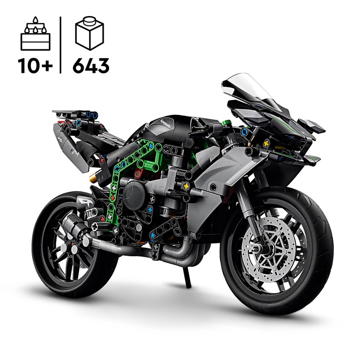 Lego Technic Motocykl Kawasaki Ninja H2R 42170 Zestaw Klocki i Ebook 4w1