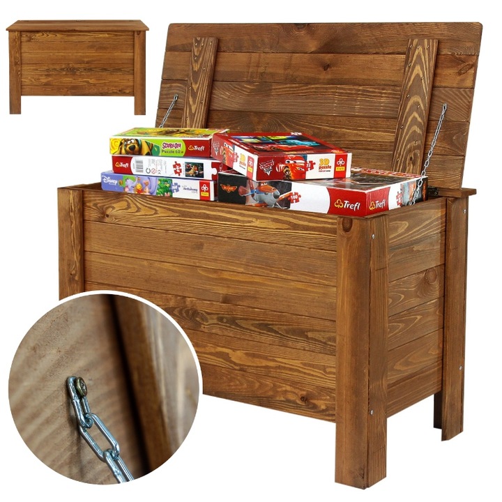 Skrzynia sosnowa skrzynia ogrodowa kufer na zabawki siedzisko pojemnik EKO