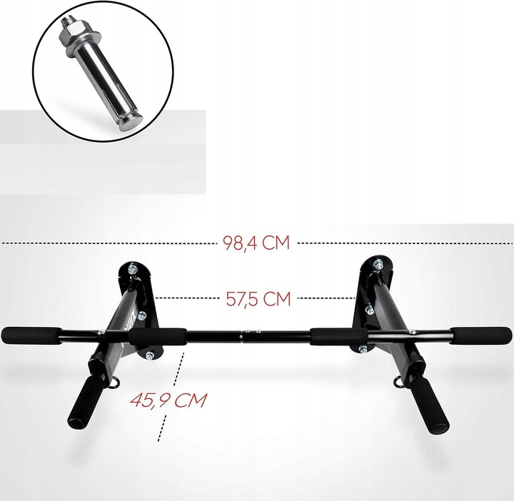 Wielofunkcyjny drążek do podciągania ćwiczeń do ściany 6 uchwytów