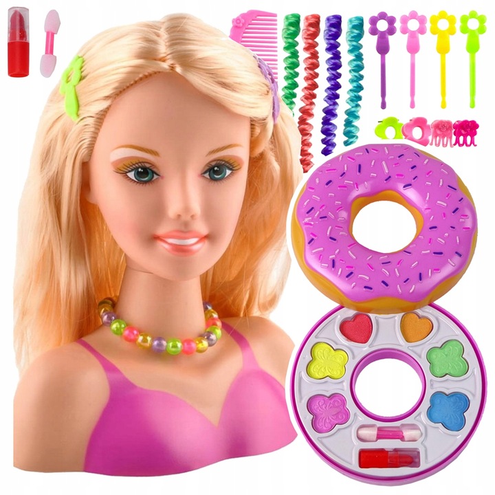 LALKA GŁÓWKA głowa lalki do czesania układania fryzur i malowania makijażu