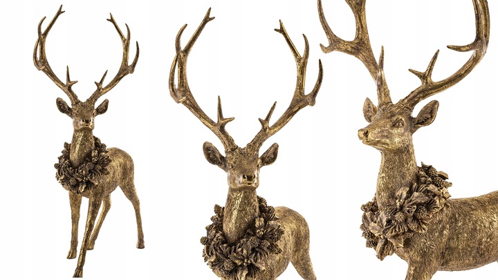 Figurka dekoracyjna świąteczna jeleń renifer duży 71x44cm Brązowy