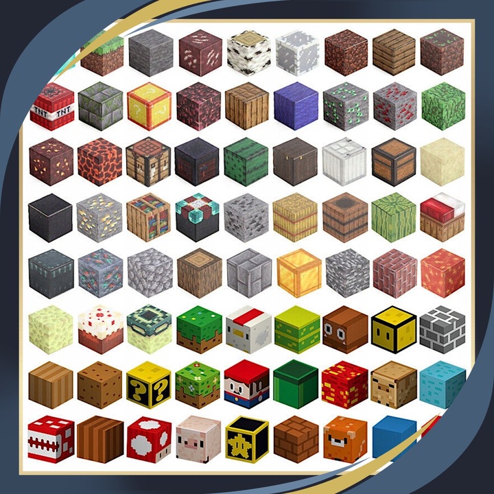 KLOCKI MAGNETYCZNE Sześciany Piksele Dla dzieci 200 KLOCKÓW + 2 LUDZIKI