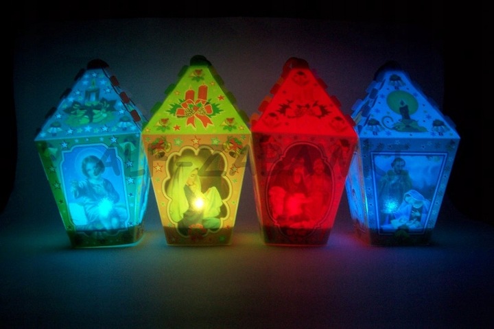 LAMPIION NA RORATY LED MULTI KOLOR POLSKI ADWENTOWY