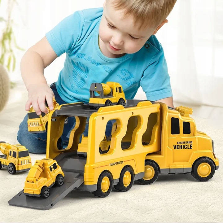 SAMOCHODY BUDOWLANE DLA DZIECI ZESTAW AUT TIR KOPARKA BETONIARKA ZABAWKA