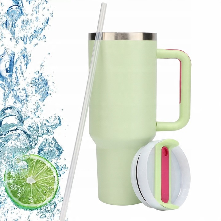 KUBEK TERMICZNY do kawy herbaty TERMOS szczelny ze słomką KAMILLE 1200ml