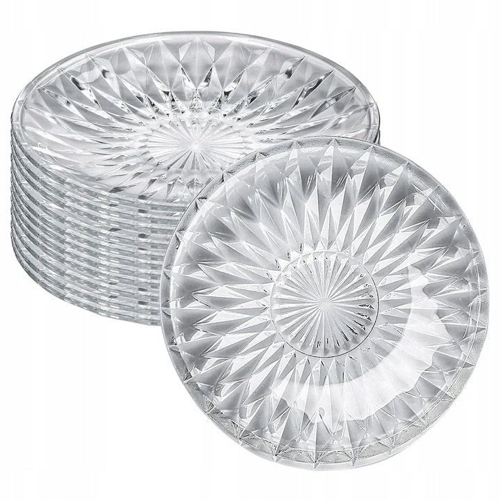 Talerze deserowe szklane talerzyki Altom Design Stella 15cm zestaw 12 sztuk