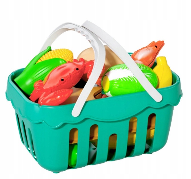 ZESTAW KUCHNIA SKLEP DLA DZIECI DO KROJENIA OWOCE WARZYWA NA RZEP KOSZYK