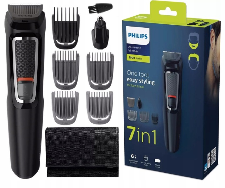 MASZYNKA GOLARKA PHILIPS TRYMER WŁOSY BRODA BEZPRZEWODOWA DO ZAROSTU + ETUI