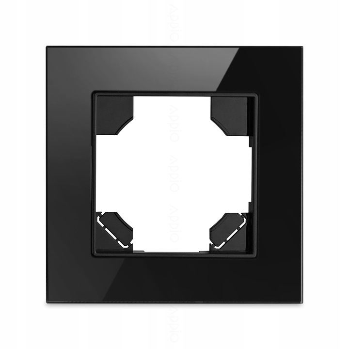 Gniazdko pojedyncze SZKLANE 230V KONTAKT z BOLCEM uziemieniem CZARNE USB C