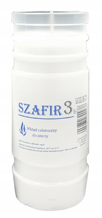 Wkłady do zniczy Parafinowe Szafir3 /14cm + Zapalarka GRATIS