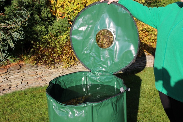 Beczka Zbiornik 250l Wodę z Rynny Deszczówkę Składany Pojemnik Deszczówka