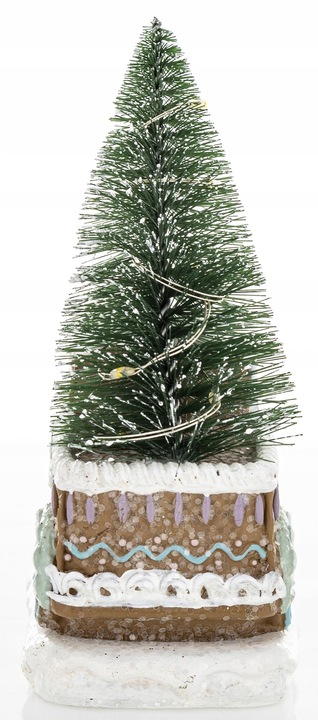 świąteczna figurka LED autko z choinką na pace światełka LED|14,5cm PREZENT