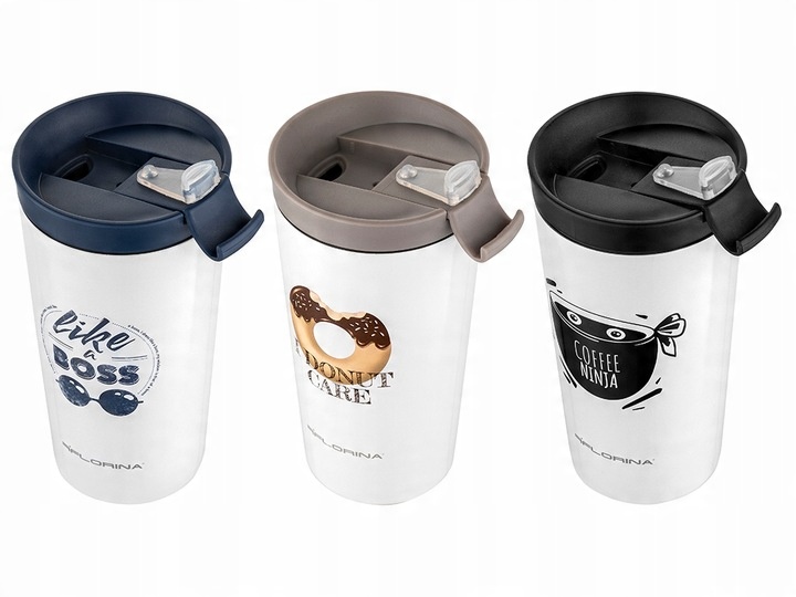 KUBEK TERMICZNY TERMOS NA KAWĘ LUB HERBATĘ 360ML Wzory Kubek do Samochodu