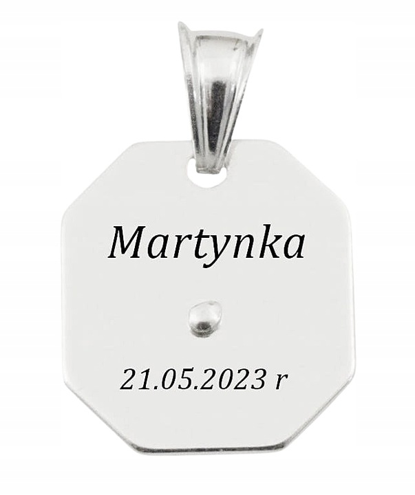 Łańcuszek Srebrny Gucci 2,60 mm z Medalikiem pr 925 Grawer Gratis