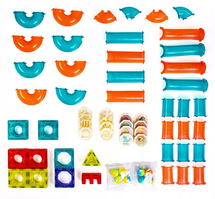 Klocki magnetyczne LABIRYNT TOR KULKOWY 96 el.