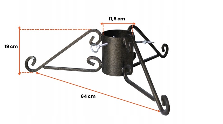 Stojak pod choinkę choinkowy DUŻY STABILNY 11,5 cm