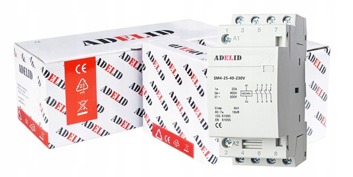 STYCZNIK MODUŁOWY 25-40 230V 25A 2P 4Z 3-FAZ