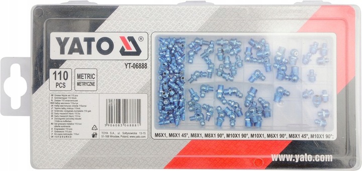 YATO ZESTAW KOMPLET KALAMITEK METRYCZNYCH SMAROWNICZKI 110 YT-06888 ETUI