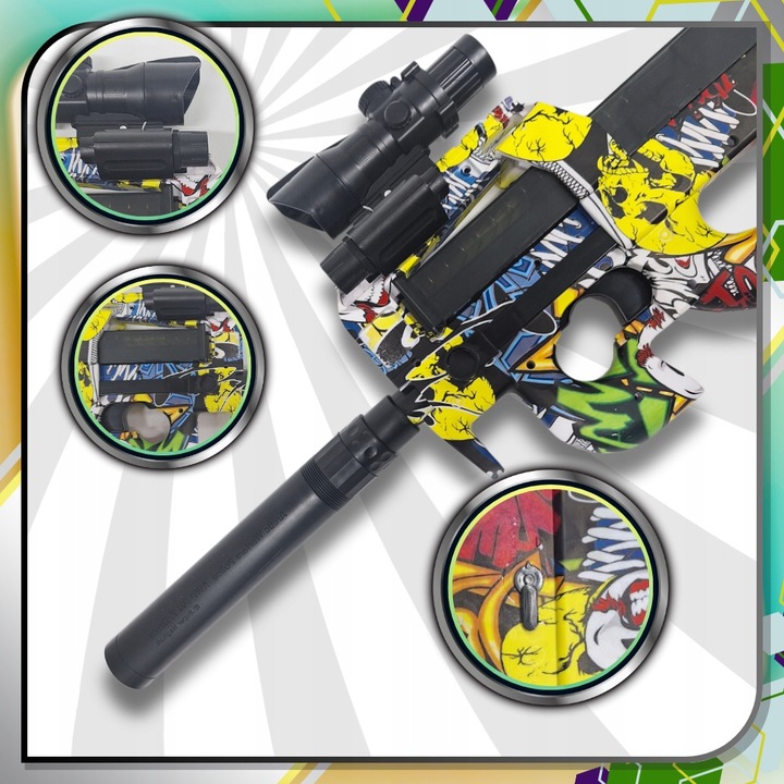 _ P90 PISTOLET KARABIN AUTOMAT NA KULKI ŻELOWE_